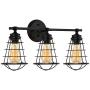 HAITRAL 3 Lights Bathroom Vanity Lights , Industrial Black Wall Lights with Metal Lampshade, Farmhouse Vanity Lights for Bathroom, Kitchen, Living Room