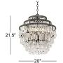 Beloit Rust Crystal Chandelier 20'' Wide Vintage 3 Tier 4-Light Fixture for Dining Room House Foyer Kitchen Island Entryway Bedroom Living Room - Vienna Full Spectrum