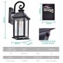 Manble Dusk to Dawn Sensor Outdoor Wall Lantern Exterior Wall Sconce Lights Fixture Waterproof Anti-Rust Matte Black Porch Wall Mount Light with Glass Shade for Porch 2 Pack (Bulb Not Included)