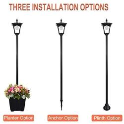 Outdoor Solar Lamp Post Light, 67＂Solar Powered Street Lights with Planter for Landscape Pathway Street Patio Yard