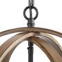 Log Barn Farmhouse Chandeliers for Dining Room, Faux Wood Hanging 3-Light Fixture for Kitchen Island, Foyer, 15.5 Inches