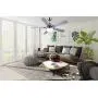 SNJ 52 Inch Ceiling Fan with Lights and Remote Control for Living Room Bedroom Dining Room,Brushed Nickel(5 Blades)
