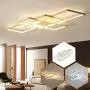 Modern Acrylic LED Ceiling Light with Remote Control Stepless Dimming Geometric Ceiling Light Close to Ceiling Light Fixture Chandelier Suitable for Living Room, Bedroom (Dimmable + Remote Control)