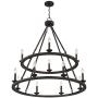 Myland Bronze Wagon Wheel Large Chandelier 36'' Wide Farmhouse 2-Tier 12-Light Fixture for Dining Room House Foyer Kitchen Island Entryway Bedroom Living Room - Franklin Iron Works
