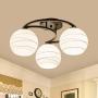 CraftThink Chandelier Semi Flush Mount Ceiling Pendant Light, Modern Globe Shade in Opal Glass with Black Moon Frame, Pendant Light Hanging Light for Kitchen Living Room Bedroom Restaurant -3 Lights CraftThink Chandelier Semi Flush Mount Ceiling Pendant Light, Modern Globe Shade in Opal Glass with Black Moon Frame, Pendant Light Hanging Light for Kitchen Living Room Bedroom Restaurant -3 Lights