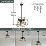 Luupyia Farmhouse Pendant Light Fixture, Adjustable, Single Hanging Light, Square Rustic Chandelier Lighting, Farmhouse Island Lighting Fixtures for Dining Room, Entryway and Living Room