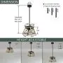 Luupyia Farmhouse Pendant Light Fixture, Adjustable, Single Hanging Light, Square Rustic Chandelier Lighting, Farmhouse Island Lighting Fixtures for Dining Room, Entryway and Living Room