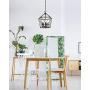 EAPUDUN Farmhouse Lantern Chandelier, 5-Light Metal Adjustable Height Industrial Square Pendant Light for Living Room,Kitchen Lsland,Hallway Foyer Hanging Ceiling Lighting, PDA1274-MBK