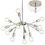 XILICON Modern Sputnik Chandelier Brushed Nickel 12 Lights Mid Century Industrial Pendant Lighting Vintage Semi Flush Mount Ceiling Light Fixture