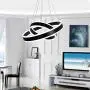 Modern Chandeliers, LED Pendant Light Fixture Ceiling Lamp with Remote Control 2 Circle Ring Lamp Living Room, Black, 6000k Modern Chandeliers, LED Pendant Light Fixture Ceiling Lamp with Remote Control 2 Circle Ring Lamp Living Room, Black, 6000k