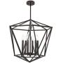 VINLUZ Industrial Chandeliers 6 Light Dining Room Lighting Fixtures Hanging Oil Rubbed Bronze Modern Lantern Pendant Light, Farmhouse Lighting Ceiling for Kitchen Island Entryway Foyer