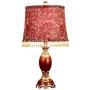 Table lamp DBL Fashion Wedding European Style Lamp Bedroom Bedside Lamp Chinese Red Fabric American Retro Warm Creative Living Room Decoration Lamp