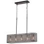 Maxax Rectangular Crystal Chandeliers Island Dining Room 5 Lights Ceiling Light Fixtures Hanging Chandelier Pendant Light for Living Room, Kitchen Island, Antique Black Finish