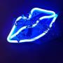 Lip Shape Neon Signs LED Kiss Neon Light Sign Art Wall Decor Lights for Christmas Baby Girls Room Bar Wedding Party Supplies (Blue)