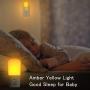 LOHAS Amber Night Light, Dimmable Plug in LED, Yellow Night Light with Dusk to Dawn Sensor, Kids Night Lights for Bedroom, 5-80LM Sleep Aid No Blue Light for Nursery, Hallway, Kitchen, Stairway, 2Pack