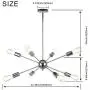 VINLUZ 8-Light Sputnik Chandelier Chrome Ceiling Light Industrial Pendant Lights Modern Chandelier Lighting Kitchen Bathroom Dining Room Bed Room Hallway