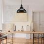 Industrial Pendant Lighting 1 Pack, Matte Black Metal Barn Vintage Farmhouse Style Kitchen Hanging Light Fixture for Kitchen Dining Room