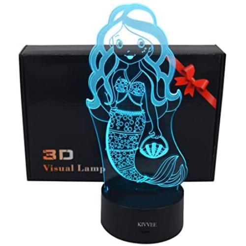 Mermaid Toys Visual 3D Lamp Illusion 2D Night light Xmas Chirstmas Festival Birthday Valentines Day Lovers Gift Nursery Bedroom Desk Table Decor for Baby Boys Kids children Mermaid Toys Visual 3D Lamp Illusion 2D Night light Xmas Chirstmas Festival Birthday Valentines Day Lovers Gift Nursery Bedroom Desk Table Decor for Baby Boys Kids children