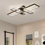 FangYanMei Modern Ceiling lamp for Bedroom Dining Study Room Ceiling lamp Fixture Black Metal Acrylic Close to Ceiling Lights, Rectangular Combination Ceiling Light （95W）