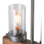 LNC Chandelier, Glass Pendant Light for Kitchen Island in Rustic Wood and Metal, Farmhouse Hanging Lamp for Dining Room