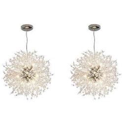 LightInTheBox Modern Electroplated Globe Chandeliers Firework Led Vintage Pendant Lights Living Room Dining Room G9 Christmas Decoration (2PC, Warm White 2PC)
