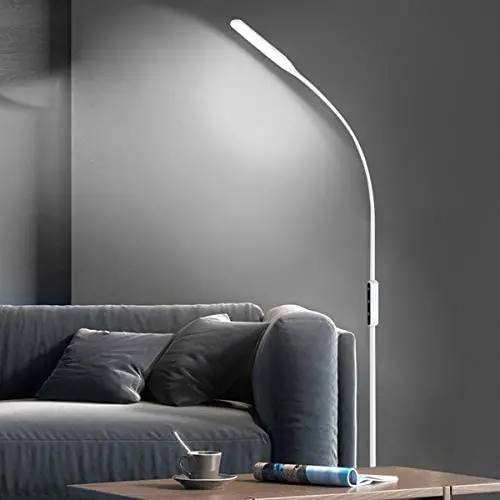 Ganeed LED Floor Lamp,Modern Touch Standing Lamps,10W Dimmable 5 Brightness Levels & 5 Colors Temperatures LED Floor Light with Flexible Gooseneck for Bedroom Office Reading