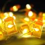 LED Wire Lights, LED String Lights, Battery Operated String Lights with 36 Beer Mug Shaped Warm LEDs for Party, Bedroom, Kitchen, Patio, Deck and more, 12 Feet Long