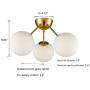 Classic Mid Century Modern Globe Semi Flush Mount Ceiling Light Sputnik Chandeliers,White Frosted Glass Gold Finished for Living Room Dining Room Bedroom 3- Light