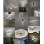 Modern Chandelier Lighting LED Dining Room Dimmable Pendant Light, Length 100cm and Chain 120cm Height Adjustable Hanging Lamp, Creative Design Chandelier Lighting for Kitchen Island (White)