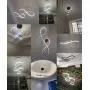 Modern Chandelier Circular LED Dimmable 77W 1 Linear Chandelier LED Acrylic Pendant Chandeliers Lighting Contemporary Dining Table Entry Kitchen Island with Remote Hanging Light (Golden-77W)