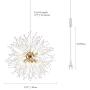 Dellemade DD00861 Plug in Sputnik Chandelier 8-Light Golden Luxurious Pendant Light for Bedroom, Living Room, Dining Room