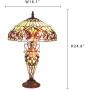 Capulina Tiffany Table Lights, 2-Light Tiffany Style Table Lamp, 16.1 inch Wide Victorian Style Stained Glass Table Lamp, Tiffany Style Desk Lamp, Tiffany Glass Lamp, Tiffany Lamp