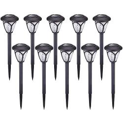 HECARIM Solar Lights Outdoor, 10 Pack Solar Pathway Lights, Solar Powered Garden Lights, Waterproof LED Solar Landscape Lights for Walkway, Pathway, Lawn, Yard and Driveway…