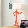 HROOME Novelty Cool Kids Desk Lamp with Swing Arm, Modern Wood Fun Adjustable Table Lamp, Bedside Reading Lamp for Teens/Girls/Boys/Living Room/Office- Oran Orange, Bulb Included