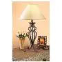 Rustic Table Lamp Open Scroll Wrought Iron Parchment Empire Shade for Living Room Family Bedroom Bedside - Franklin Iron Works