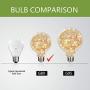 LED Globe Fairy Light Bulb,G80 E26 Warm White Edison Screw Night Lights, Flash Starry Decorative Copper Wire String Lights for Bedroom Living Room Festival ChristmasBedroom, Non-dimmable, 4 Pack