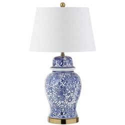 JONATHAN Y JYL3008A Ellis 29.5'' Ceramic LED Table Lamp Traditional for Bedroom, Living Room, Office, College Dorm, Coffee Table, Bookcase, Blue/White