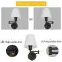 HAITRAL Adjustable Swing Arm Wall Sconces 2 Pack - Bedroom Wall Lamps with White Shade& Black Metal, Plug in& Hardwire Modern Wall Lamps for Bedside, Farmhouse, Kitchen, Bedroom(Bulb is Not Included)
