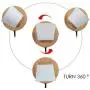 TeHenoo Modern Industrial Plug in Wall Lamp, Mini Bamboo Base Contemporary Rustic Style White Shade Wooden Wall Mounted Sconce Light for Bedroom, Living Room, Cafe