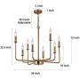 Sivilynus 8 Lights Chandelier Brushed Brass Sputnik Contemporary Pendant Lighting for Dining Room Lighting Farmhouse Ceiling Hanging Light Fixture for Living Room Bedromm Foyer Kitchen