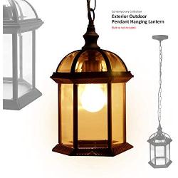 eTopLighting Contemporary Collection Exterior Outdoor Pendant Hanging Lantern with Beveled Clear Glass APL1023