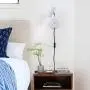 TeHenoo Industrial White Mounted Lamp ,Mini Plug-in Wall Lamp with Ratatable Lampshade for Reading, Bedroom,Living Room