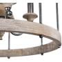 LNC Wood Chandeliers for Kitchen Island, Farmhouse Hanging Light Fixture for Dining Room with Adjustable Chain, Wood & Metal, W16” x H22.5