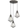 Zeyu 3-Light Cluster Pendant Light, Industrial Chandelier Hanging Light for Kitchen Dining Room, Oil Rubbed Bronze Finish with Metal Cage Shade, ZY04-3 ORB