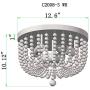 Q&S Hallway Bedroom Light Fixture Ceiling Flush Mount,White Wood Beaded Vintage Boho Chandelier,Small Farmhouse Ceiling Light Fixture for Stairway Gazebo Locker Dining Room,3 Lights