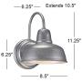 Rustic Farmhouse Outdoor Wall Light Fixture Urban Barn Galvanized 11 1/4'' Sconce for House Deck Porch Patio - John Timberland