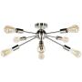JHLBYL Sputnik Chandelier 8-Light Silver Modern Chandelier Fixture Classic Mid Century Semi Flush Mount Ceiling Light for Bedroom Living Room Dining Room Foyers