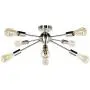 JHLBYL Sputnik Chandelier 8-Light Silver Modern Chandelier Fixture Classic Mid Century Semi Flush Mount Ceiling Light for Bedroom Living Room Dining Room Foyers
