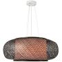 LITFAD Black Lantern Pendant Lighting LED Hanging Lamp Modern Weave Single Light Pendant Lamp Ceiling Hanging Light with Adjustable Cord for Restaurant Dining Room Bedroom - 19.8'' (50 cm)