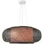 LITFAD Black Lantern Pendant Lighting LED Hanging Lamp Modern Weave Single Light Pendant Lamp Ceiling Hanging Light with Adjustable Cord for Restaurant Dining Room Bedroom - 23.5'' (60 cm)